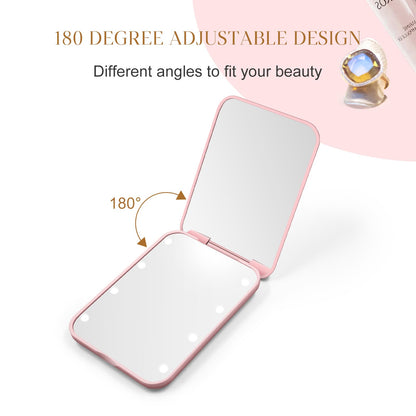 Kakuje Compact Mirror, 1X/3X Magnification LED Pocket Mirror with Nternal BIattery, Mini Mirror for Purse, Pocket,Travel and Present (Pink)