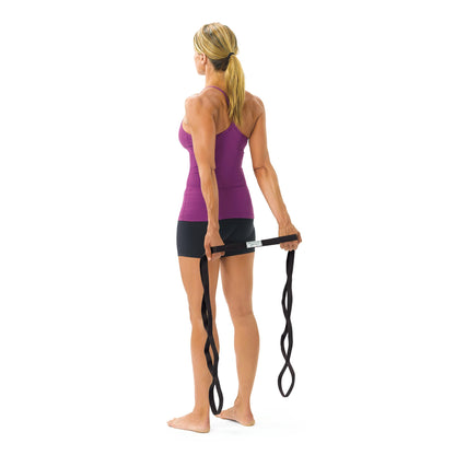 OPTP The Original Stretch Out Strap XL with Exercise Book, USA Made Stretch Out Straps for Physical Therapy, Yoga Stretching Strap or Knee Therapy Strap - Ten Loops, 7'5" Strap