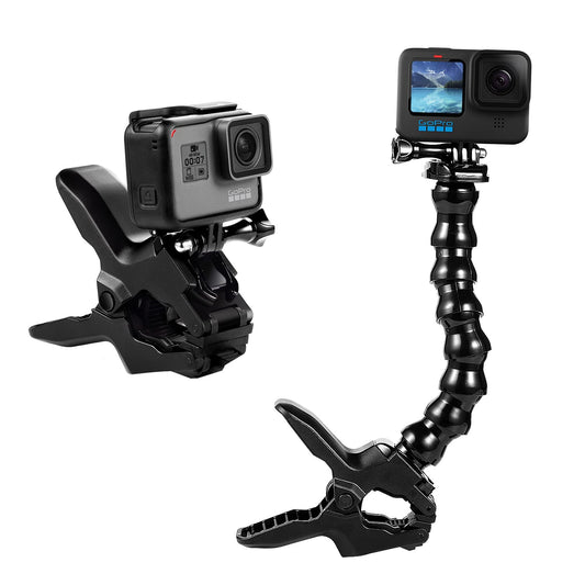 Suptig Jaws Flex Clamp Mount Gooseneck Mount for GoPro Hero 13 Hero 12 Hero 11 Hero 10 Hero 9 Hero 8 Hero 7 Hero 6 Hero 5 Hero 4 Session Hero 3+ Hero 3 Akaso EK7000 DJI osmo Arlo Action Camera.