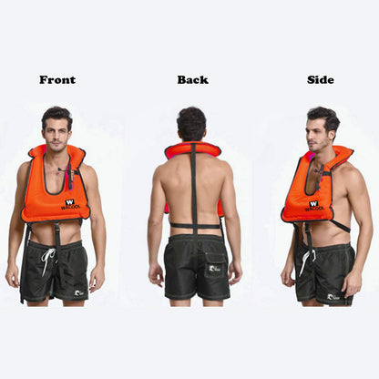 WACOOL Inflatable Snorkel Diving Swimming Scuba Vest Jacket for Adult Youth Kids (Kids,Orange)
