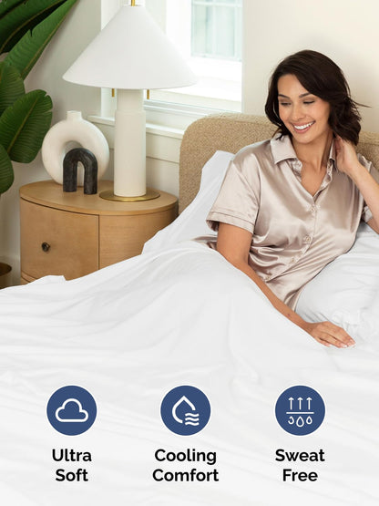 Extra Deep King Sheet Set - 6 Piece Breathable and Cooling Sheets - Hotel Luxury Bed Sheets Set - Easy & Secure Fit - Soft, Wrinkle Free and Comfy Sheets Set - White Sheet Set with Extra Deep Pockets