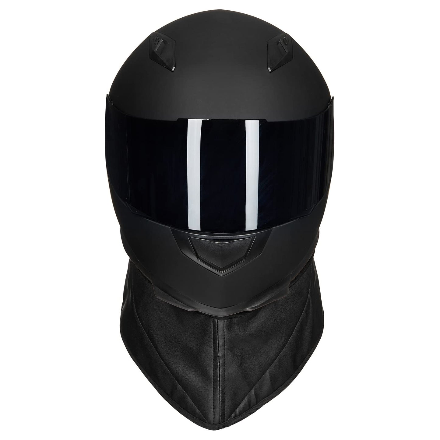 ILM Full Face Motorcycle Street Bike Helmet with Removable Winter Neck Scarf + 2 Visors DOT Model-JK313 (XL, Matte Black)