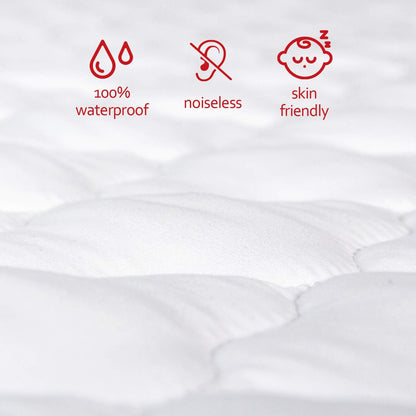 Pack and Play Mattress Pad Protector 2 Pack Waterproof, Cotton Fabric Absorbent, Soft Pack and Play Sheets, Fits Graco Play Yards, Baby Portable Mini Cribs. Foldable Mini Crib Sheets Cover