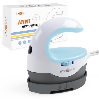 HTVRONT Mini Heat Press Machine, Small Heat Press Portable Iron Press Machine for T Shirts, Hats, Heating Transfer Projects (Bubble Blue)