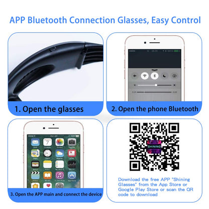 LEAMTUZO Customizable LED Glasses, Bluetooth Light up Glasses for Raves, Festivals, Fun, Parties, Sports, Birthday, Costumes-Display Messages, Animation, DIY Drawings, Equalizer