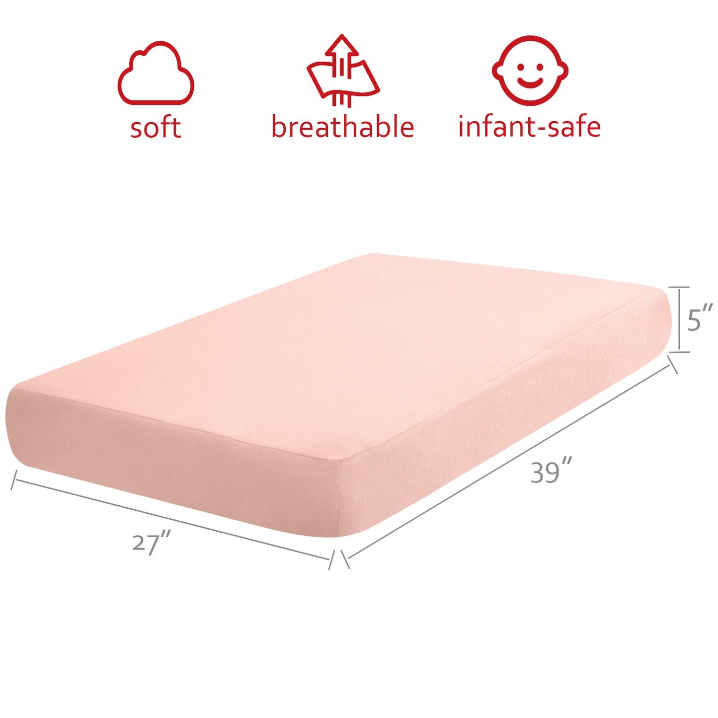 Pack n Play Sheets Girl, 100% Cotton Flannel, Fitted Portable Mini Crib Sheet for Girls Boys, Ultra Soft Breathable Convertible Playard Mattress Cover, Playard Playpen Sheet, Pink