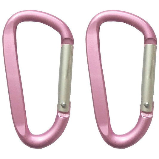 Large Carabiners Keychain 3" Aluminum D Shape Premium Durable D-Ring Carabiner Clip Hook Camping Accessories Snap Link Key Chain Durable Improved Design (2pcs Pink)
