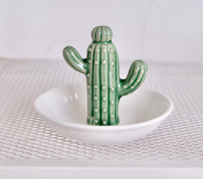 PUDDING CABIN Cactus Ring Holder Dish, Decorative Cactus Decor, Birthday & Christmas Gifts for Women & Girls