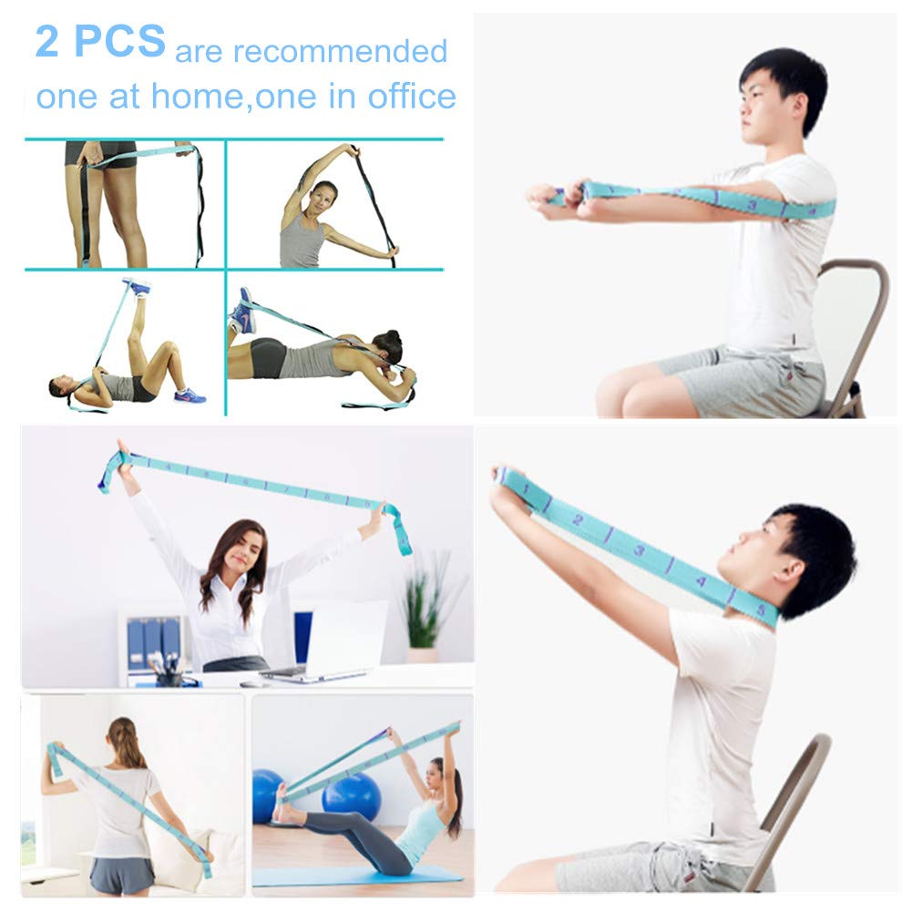 Meishen Nitpicker Stretching Straps Hamstring Stretcher Device Elastic Exercise Band Yoga mat Carrying Straps Leg Exercise Equipment Stretching Strap with Loops for Flexibility Stretch Strap 11 Loops