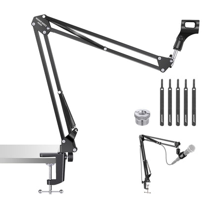 NEEWER Microphone Arm Stand, Suspension Scissor Boom Mic Arm Desk Mount with Clip & 3/8" to 5/8" Adapter Compatible with Blue Yeti Snowball HyperX QuadCast SoloCast Shure, Max Load 3.3 lbs, MS006