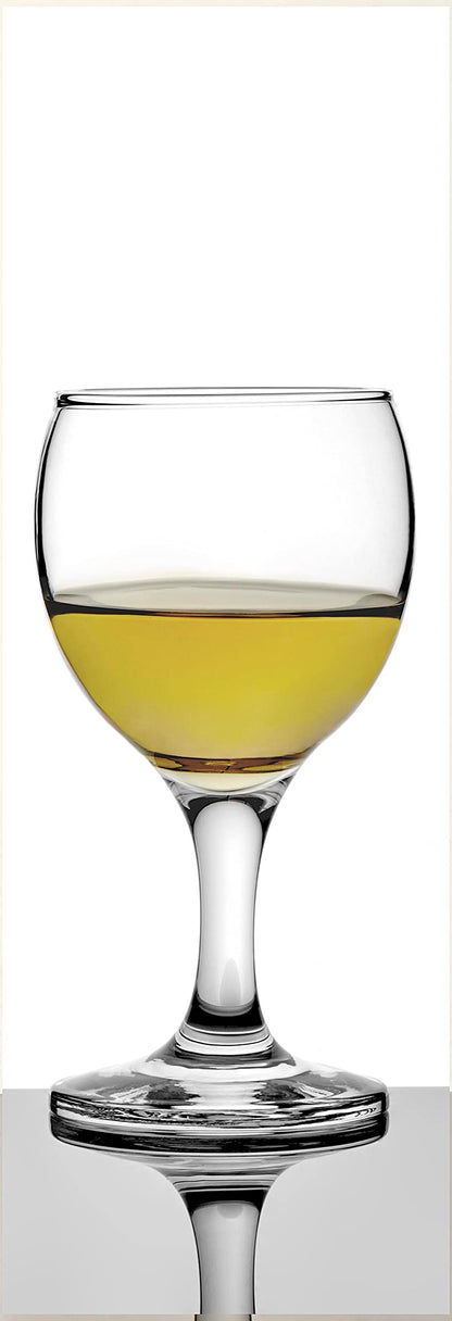 Pasabahce Premium Stemmed Mini Clear Wine and Champagne Glasses, Set of 6,Uniqe Desing Goblet 5.75 Oz, Perfect for Parties, Gifts, Housewarming, Weddings, Aniversary