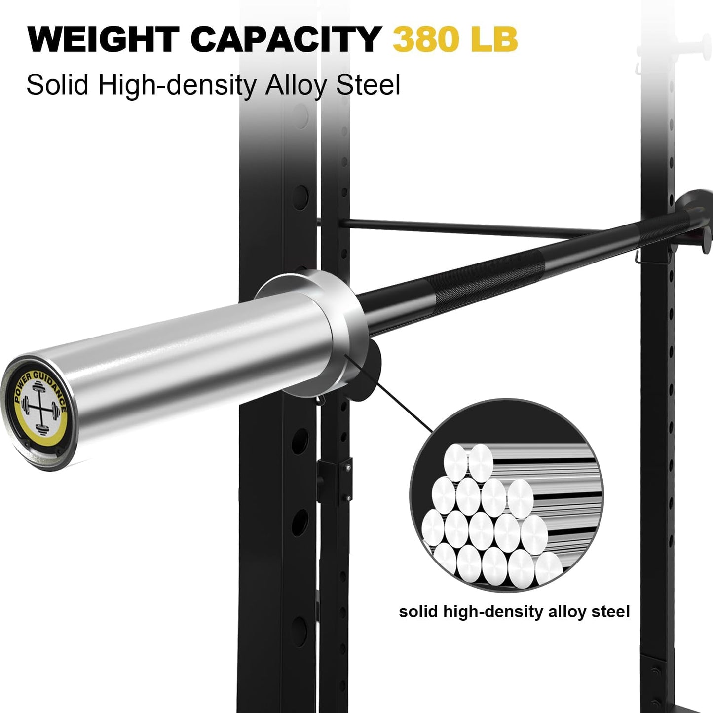 POWER GUIDANCE Chrome Olympic Barbell Bar, Weight Bar for lifting, Hip Thrusts, Universal Strength Training Bars 22lb 4ft/47 inch (Straight)