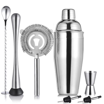 Etens Cocktail Shaker Set & Bar Kit – 24 oz Stainless Steel Drink Mixer Martini Shaker for Bartender – Complete Cocktail Kit w/Strainer, Muddler, Alcohol Mixer Tools