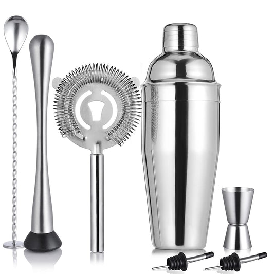Etens Cocktail Shaker Set & Bar Kit – 24 oz Stainless Steel Drink Mixer Martini Shaker for Bartender – Complete Cocktail Kit w/Strainer, Muddler, Alcohol Mixer Tools