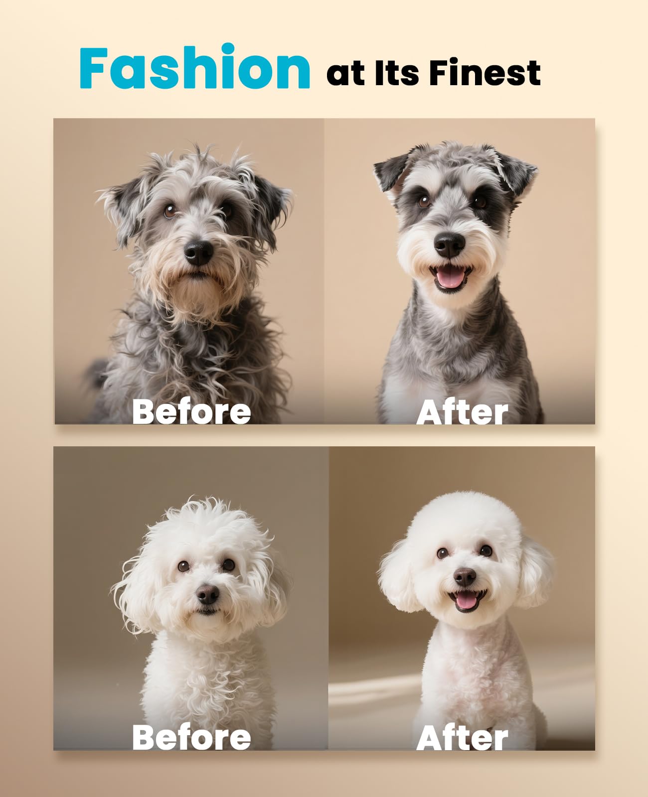 oneisall Dog Clippers Low Noise, Pro Dog Grooming Clippers Kit with Rechargeable Cordless Shaver Trimmer for Dogs Cats, IPX7 Waterproof Pet Clippers Grooming at Home