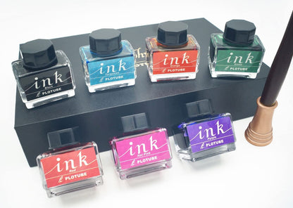 Plotube Calligraphy Pen Set – Includes Wooden Dip Pen, Antique Brass Holder, 11 Nibs, 7 Colors Ink Bottles and Beginner's Manual