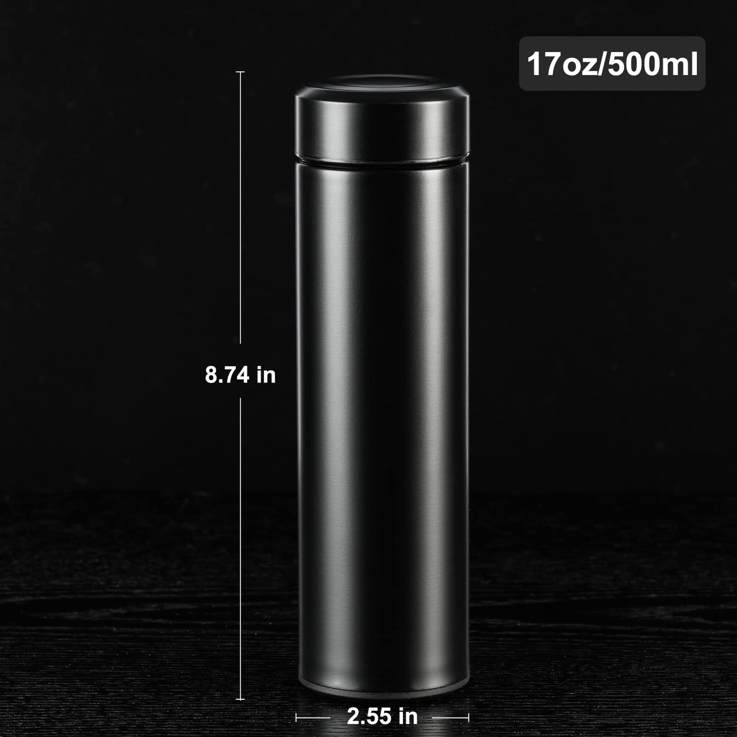 PARACITY Insulated Water Bottle, 17 oz Stainless Steel Water Bottles, Double Wall Vacuum Hot Drinks Thermo, Metal Water Bottle Keeps Hot for 12 Hrs, Cold for 24 Hrs, for Coffee, Tea