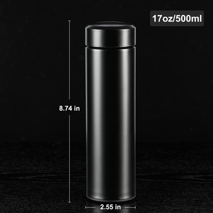 PARACITY Insulated Water Bottle, 17 oz Stainless Steel Water Bottles, Double Wall Vacuum Hot Drinks Thermo, Metal Water Bottle Keeps Hot for 12 Hrs, Cold for 24 Hrs, for Coffee, Tea