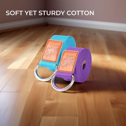 H&S Yoga Straps for Pilates & Gym Workouts - 1.85 and 2.45m Adjustable Strap for Yoga Stretching & Exercise - Extra Long Cotton Belts for Gymnastics Equipment for Home