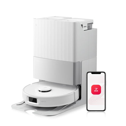 Roborock Qrevo Edge S5A Robot Vacuum and Mop, 17,000Pa, Zero-Tangling, DuoDivide Main Brush, FlexiArm Side Brush, Hot Water Mop Washing & Self-Cleaning, Warm Air Drying, Self-Emptying, White