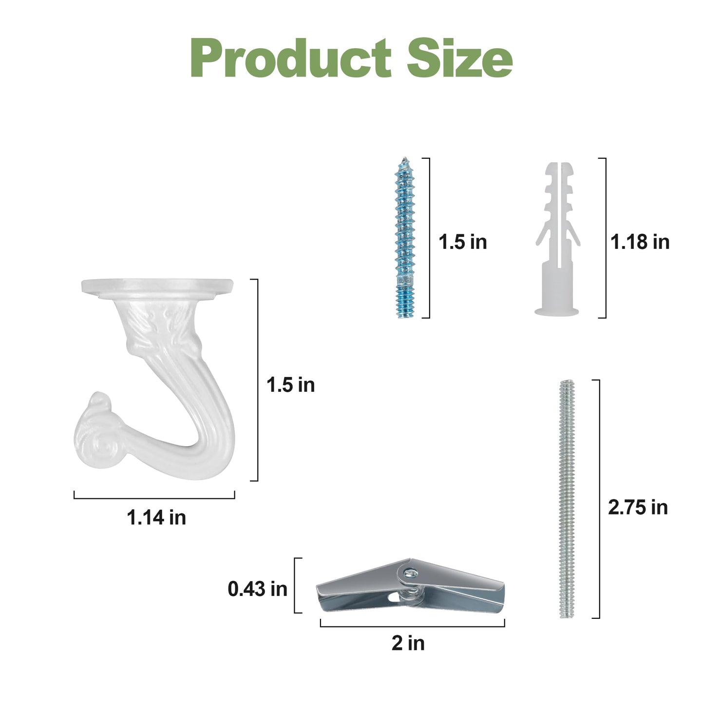 Aidoclip 6 pcs Ceiling Hooks for Hanging Plants,Hanging Hanging Lights Metal Small Hooks,Indoor Outdoor Wall Heavy Duty Plant Hanger Swag Hook