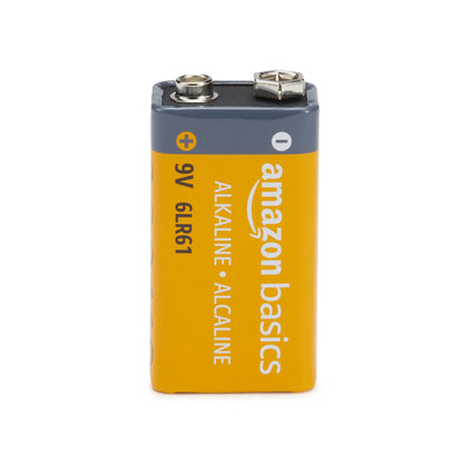 Amazon Basics 4-Pack 9V Alkaline Batteries, 5-Year Shelf Life - for Smoke/CO Detector, Electronics & Audio