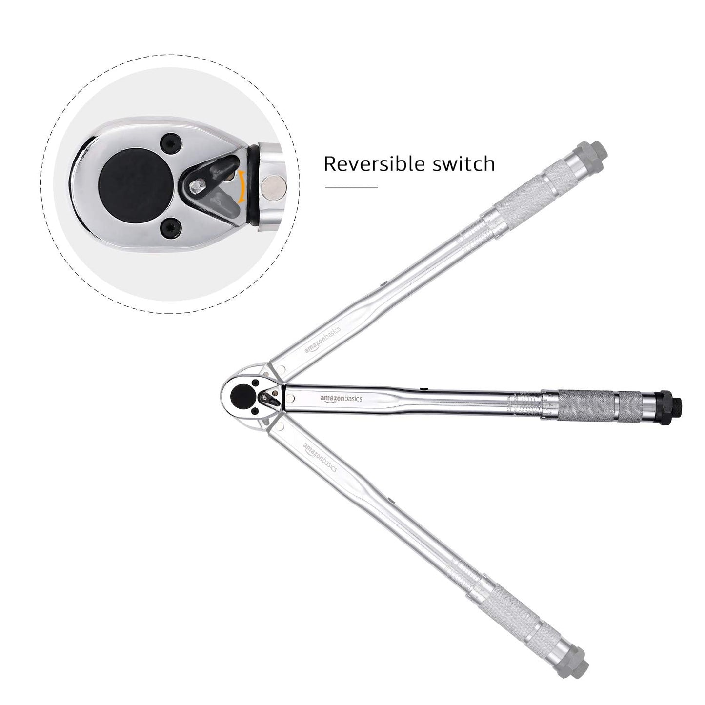 Amazon Basics 3/8-inch Drive Click Torque Wrench - 15-80 ft.-lb, 20.4-108.5 Nm