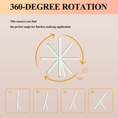 Gvnkvn Ligheted Vanity Mirror with Lights, 14" x 10" LED Makeup Mirror, 3 Modes Light, Smart Touch Control Dimmable, 360°Rotation, Rectangle White Frame