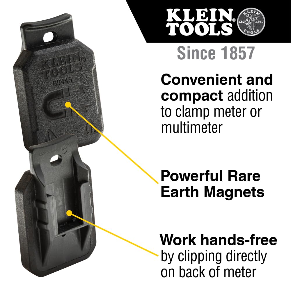 Klein Tools 69445 Magnetic Hanger Without Strap for Klein Tools Clamp Meters and Multimeters with Powerful Rare Earth Magnets
