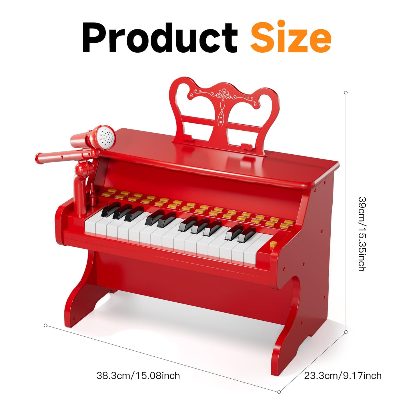 Kids Keyboard Piano for Kids - Upgraded Red Digital Musical Keyboard Piano Instrument Toys for 2 3 4 5 6 7 Years Old Beginners Educational Instruments Birthday Gift for Girls and Boys