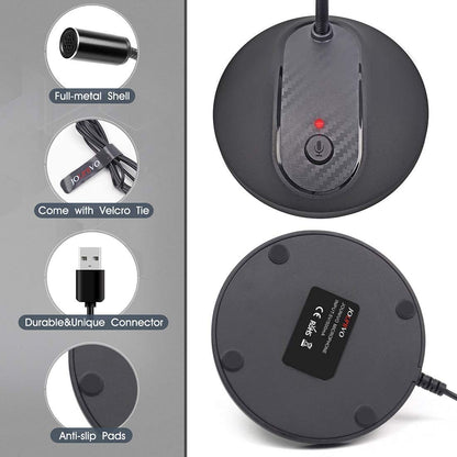 JOUNIVO USB Microphone, 360 Degree Adjustable Gooseneck Design, Mute Button & LED Indicator, Noise-Canceling Technology, Plug & Play, Compatible with Windows & MacOS