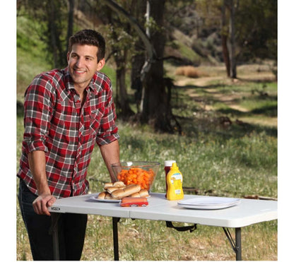 Lifetime Fold-in-Half Adjustable Folding Table, 4 Foot