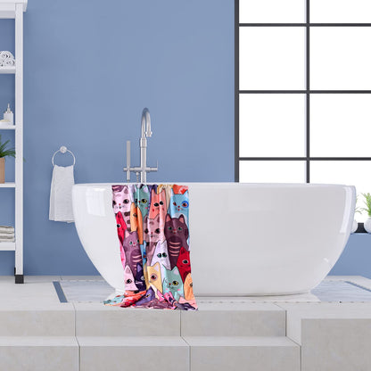 LIVILAN Large Kitten Cat Beach Towel, 30" X 60" Soft Microfiber, Absorbent, Quick Dry, Sand Free, Light, Multiuse for Bath, Pool, Swim, Cute Cat Gifts