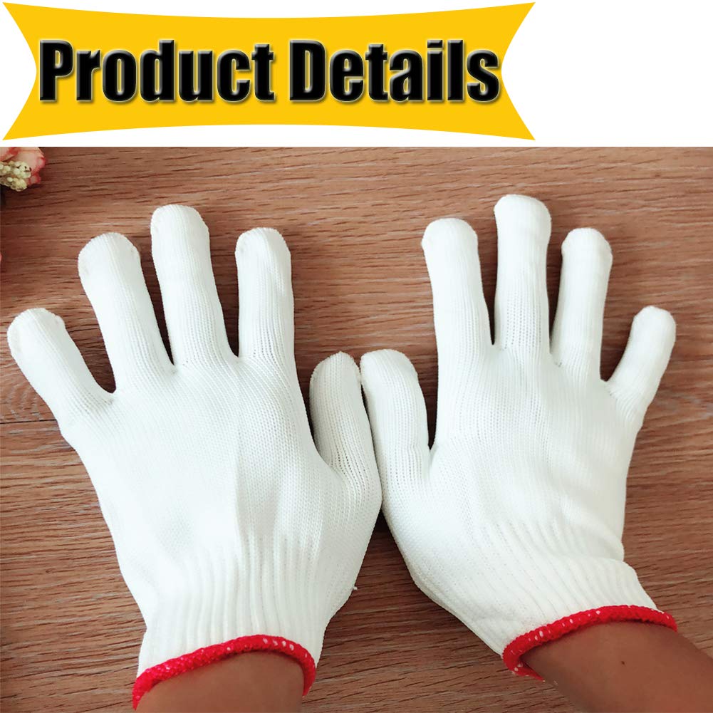 NRDBEEEC Hand Working Gloves Safety Grip Protection Work Gloves Men Women BBQ Thick Cotton (Pack of 6 Pairs)