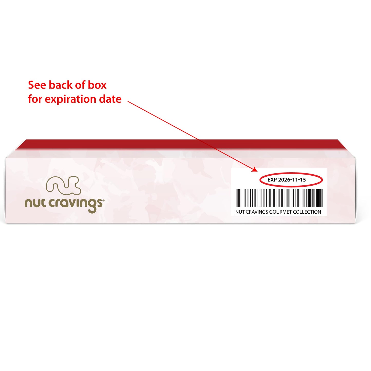 NUT CRAVINGS - Mixed Nuts Gift Basket in Red Gold Box (7 Assortments, 1 LB) Food Arrangement, Healthy Snack Care Package, Food Assortments