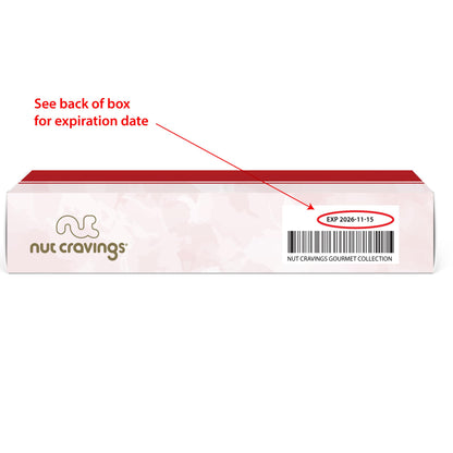 NUT CRAVINGS - Mixed Nuts Gift Basket in Red Gold Box (7 Assortments, 1 LB) Food Arrangement, Healthy Snack Care Package, Food Assortments