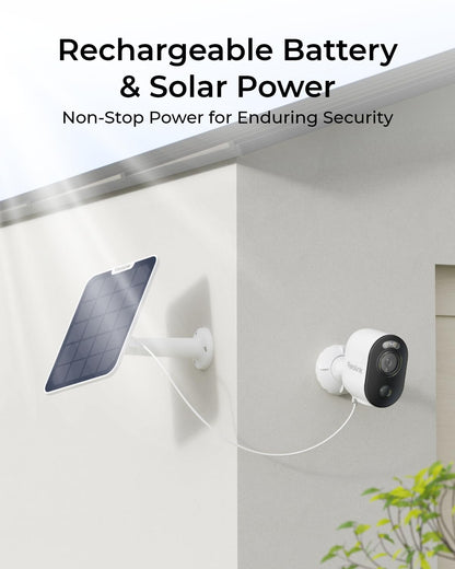 REOLINK 2K 3MP Solar Wireless Security Camera Outdoor, Spotlight Night Vision, 2.4GHz WiFi, Solar/Battery Powered Home Surveillance, Smart AI Detection, No Subscription, Local Storage, Argus 3E Kit