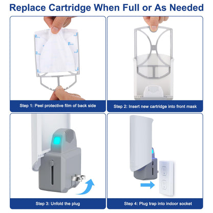 Flying Insect Trap for Indoors: Light Trap Captures Fruit Flies, Gnats, and Houseflies, BUG PARKING 1 Device and 3 Refills Silent Bug Catcher with UV Light for Indoor-Plants, Kitchen