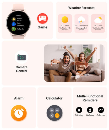 JeeJTek Smart Watch, HD Smartwatch for Men Women (Answer/Make Calls), Fitness Watch with 100+ Sport Modes, IP68 Waterproof/Heart Rate/Sleep Monitor, Activity Trackers for iOS/Android