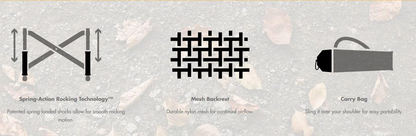 GCI OUTDOOR Roadtrip Rocker Camping Chair | Portable, Folding Rocking Chair with Solid, Durable Armrests, Drink Holder & Comfortable Extended Backrest — Hunter Green