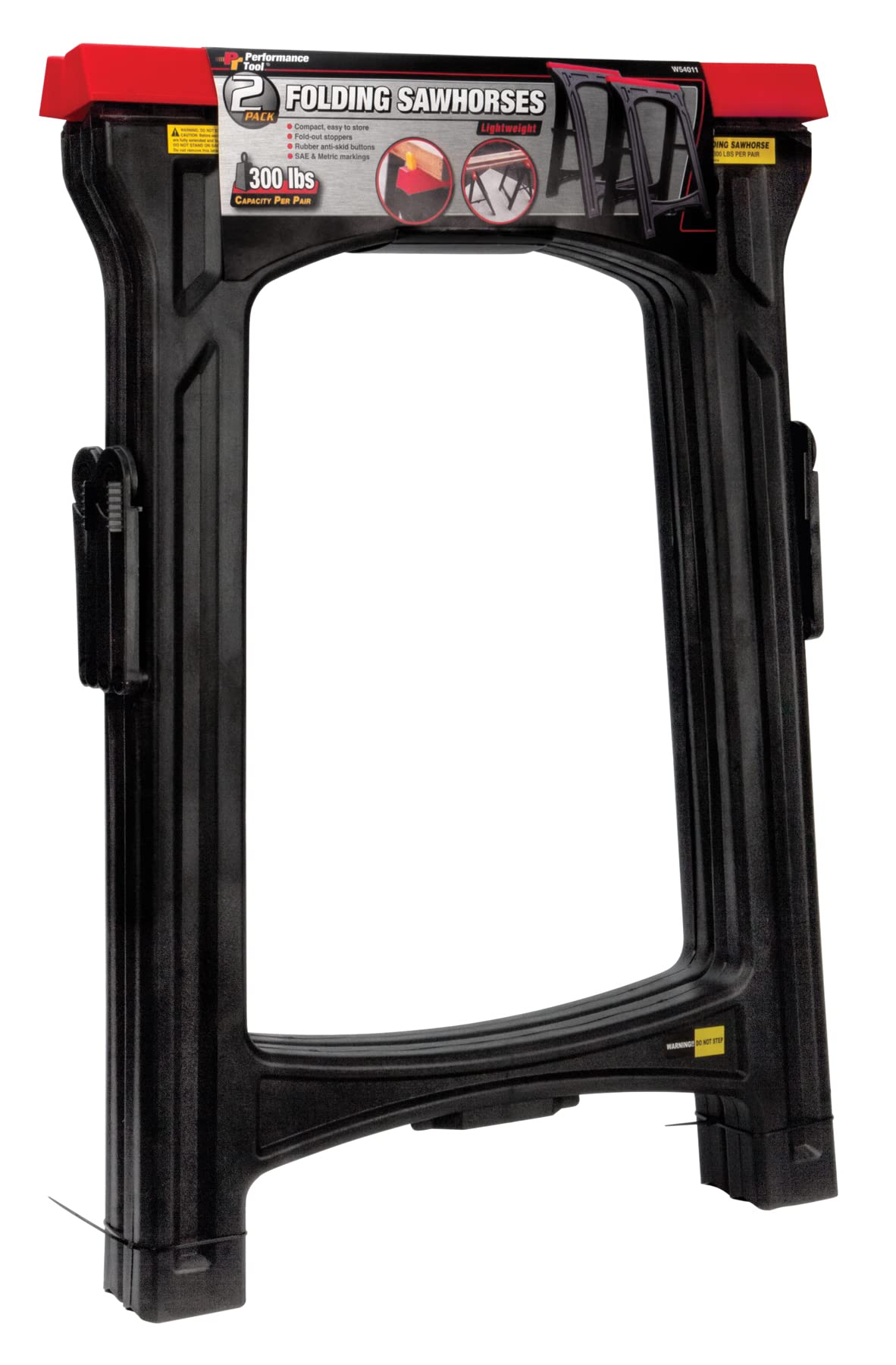 Performance Tool W54011 Saw Horse Set, 2-Piece (150 lb capacity, 300 lbs Total)