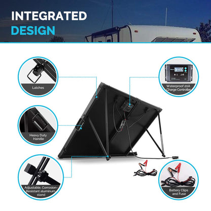 Renogy 200W 12V Portable Solar Panels Suitcase with Waterproof 20A Charge Controller, Foldable 200 Watt Solar Panel W/ Adjustable Kickstand, Solar Charger for Power Station, RV, Camping, SUV, Off Grid