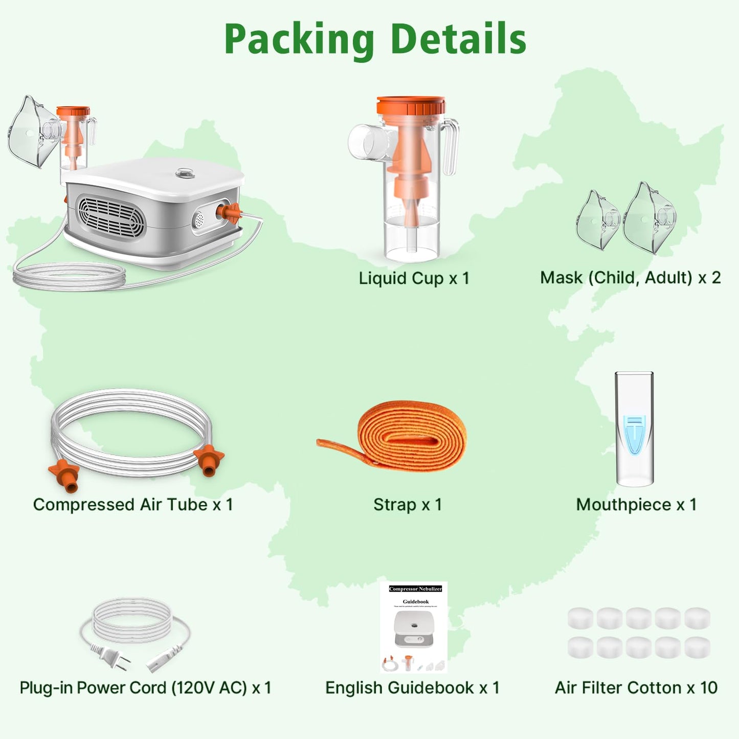 Portable Nebulizer, Nebulizer Machine for Adults and Kids, Compressor Nebulizer with 2 Masks & Mouthpiece, Low Noise Nebulizer for Breathing Comfort, Desktop Nebulizer for Home Use