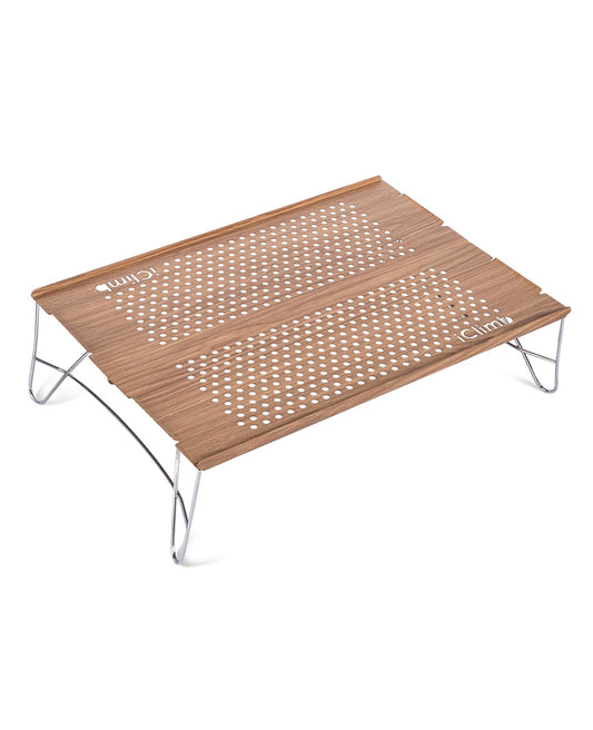 iClimb Mini Solo Folding Table Ultralight Compact for Backpacking Camping Hiking Beach Picnic (Nature - S)