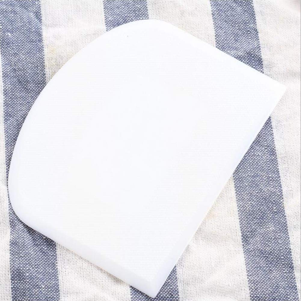 2 Pieces Dough Scraper Bowl Scraper Food-safe Plastic Dough Cutter Flexible Plastic Scraper Practical Bench Scraper Multipurpose Food Scrappers for Bread Dough Cake Fondant Icing, White, Green