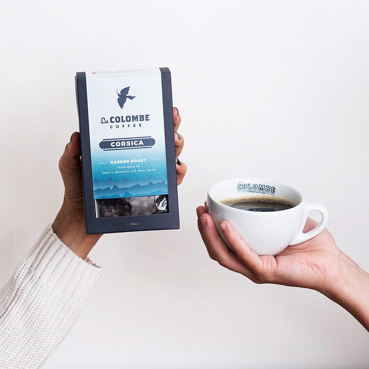 La Colombe Corsica Dark Roast Drip Grind Ground Coffee - Notes of Baker's Chocolate, Red Wine & Spices, 12 Ounce (Pack of 1)