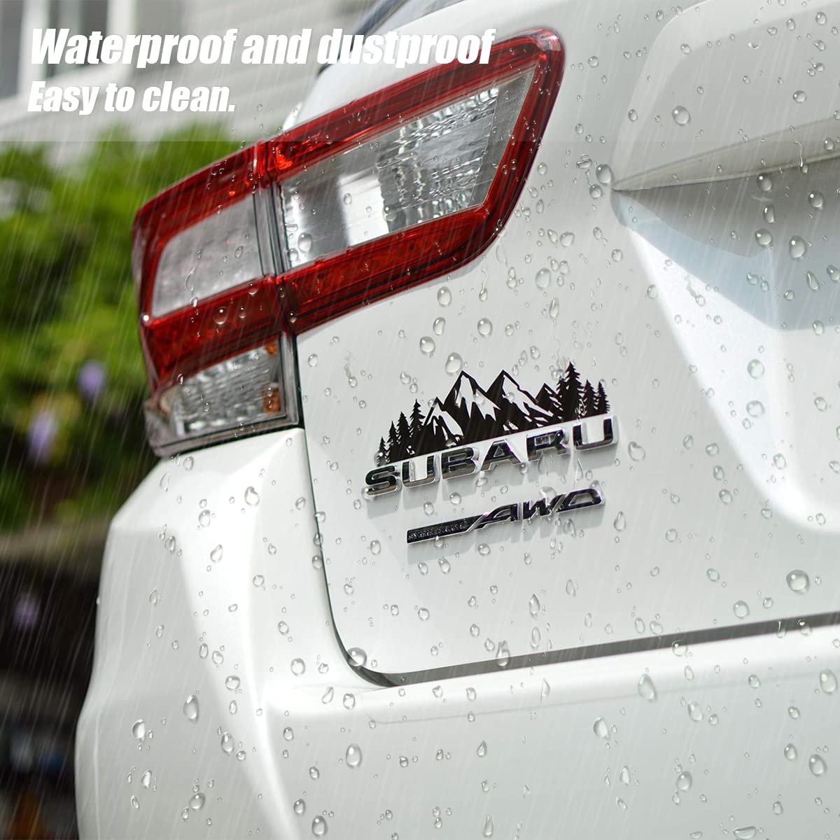 7 inch Snow Mountain Tree Stickers for Car, Mountains Graphic Logo Decals, Premium Badge Decals for Car Trunk Tailgate Emblem, Car Decoration Accessories for Truck, SUV, Sedan (Black Mountain/1 PCS)