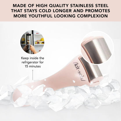 Kitsch Ice Roller for Face - Stainless Steel Ice Face Rollers for Women - Soothes Facial Puffiness, Sore Muscles, and Headaches | Self Care Gifts for Women - Terracotta