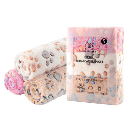 MIWOPET 3 Pack Cat and Dog Blanket Soft & Warm Fleece Flannel Sleep Mat, Great Pet Throw for Puppy, Kitten,Cats,Small Dogs (Small 23" x 15")