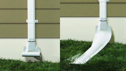 Frost King Automatic Easy-to-Install Downspout Extender for Draining Away Water, Fits All Standard Downspouts (White)